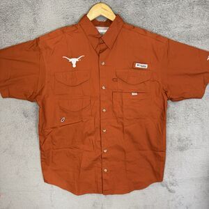 S Texas Longhorn‎ Long Shirt Mens M Orange Columbia PFG Performance Fishing